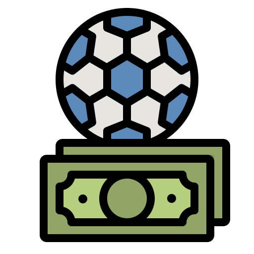 Simbol pentru pariuri sportive - minge si bani